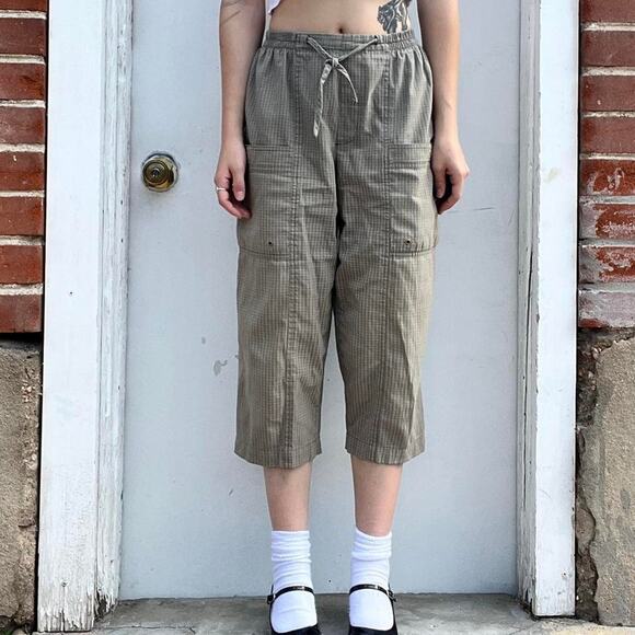Vintage green plaid capri pants - Picture 1 of 4